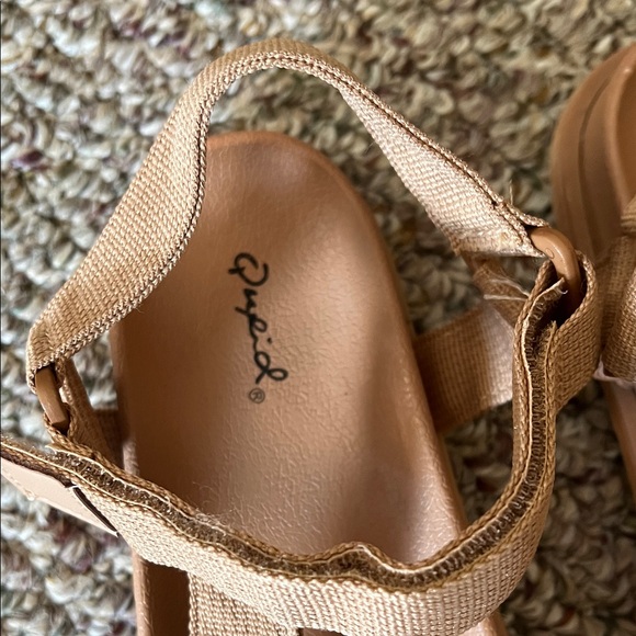Qupid Beige Strappy Sandals - Picture 2 of 5